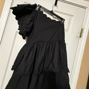 Entro Black Ruffled Kids Dress